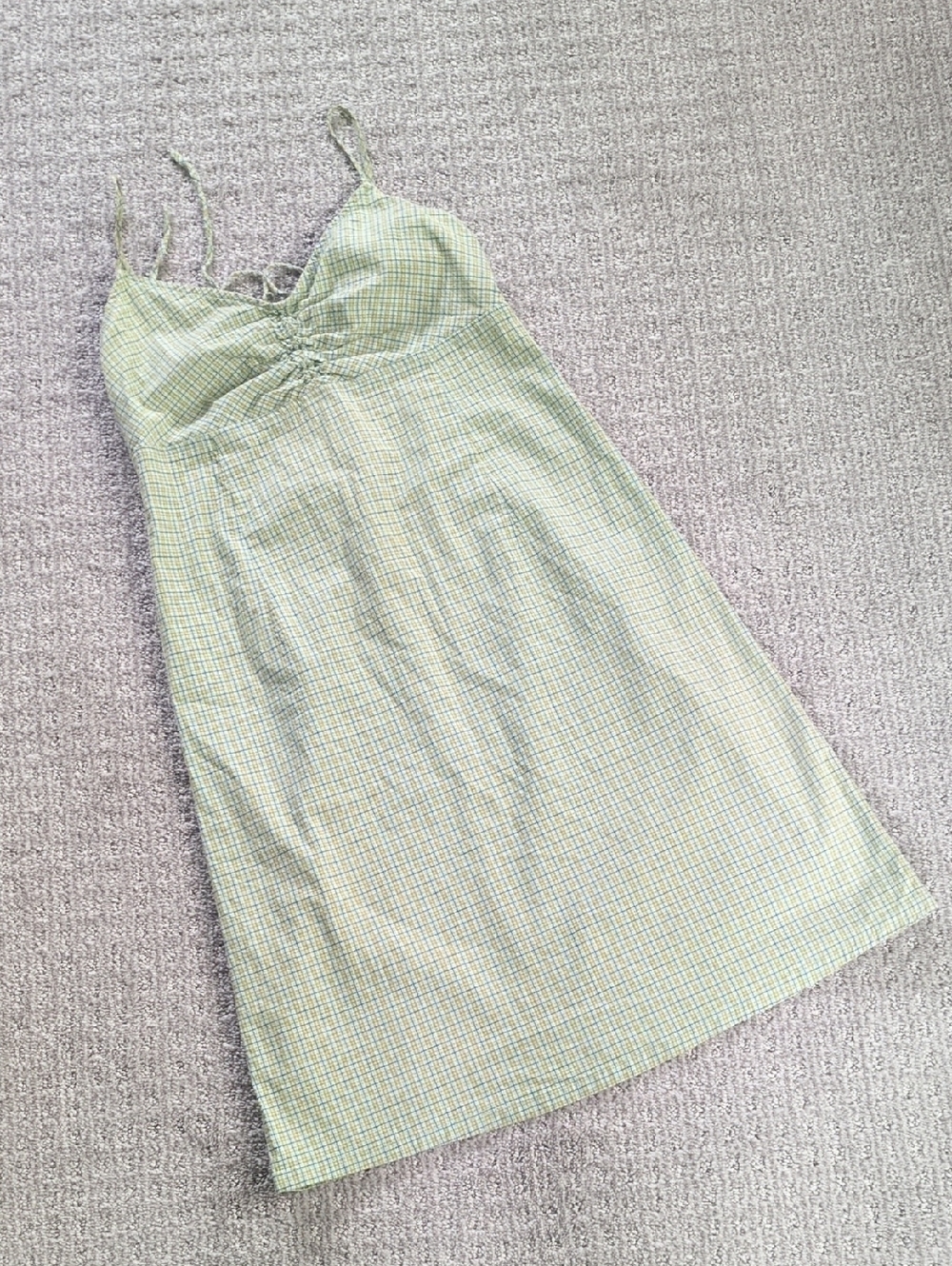 VTG 90s/00s Abercrombie & Fitch Green Plaid Adjustable Tie-Back Sundress, Size S